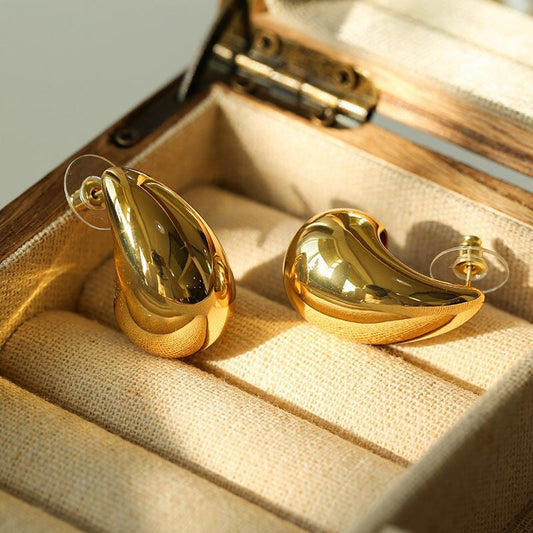 18K Gold Water Drop Earrings Simple Personality Ear Jewelry - MERGE.DAY.1.FREESTYLE