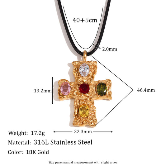 18K colorful hammered cross - MERGE.DAY.1.FREESTYLE