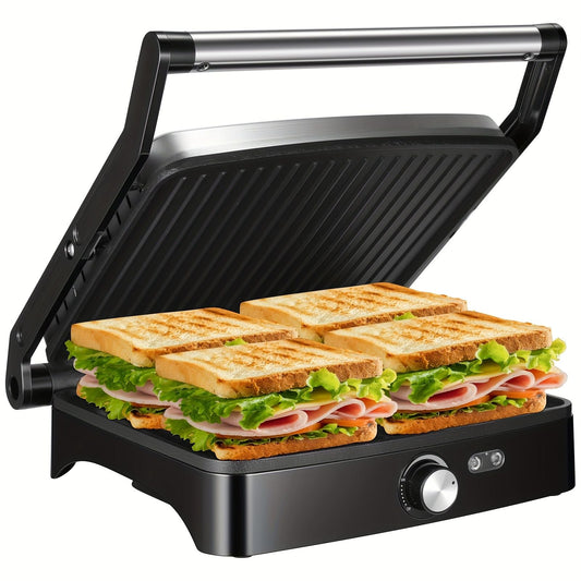 Sandwichera y parrilla antiadherente de 1200 W con temperatura ajustable