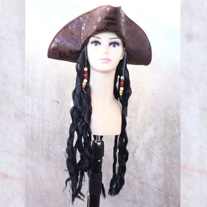Halloween Captain Jack Sparrow hat wig - MERGE.DAY.1.FREESTYLE