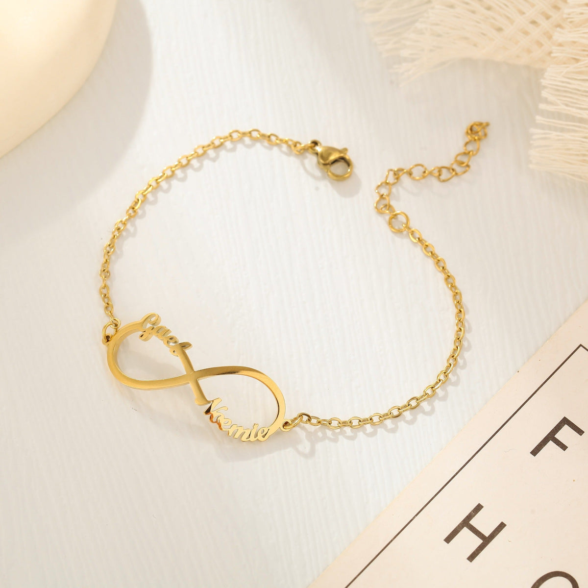 Customized 4 Name infinity bracelet for women - MERGE.DAY.1.FREESTYLE