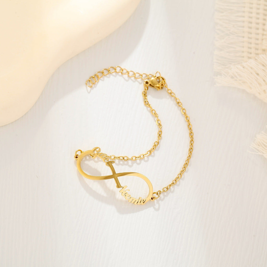 Customized 4 Name infinity bracelet for women - MERGE.DAY.1.FREESTYLE