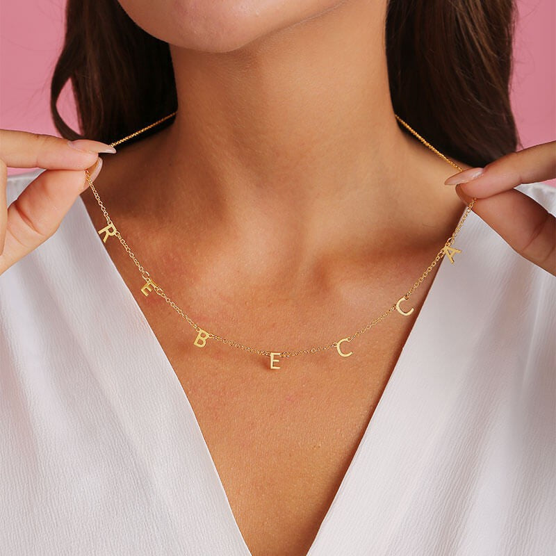 Personalized 26 English letter name necklace clavicle chain - MERGE.DAY.1.FREESTYLE