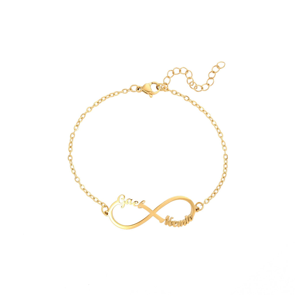 Customized 4 Name infinity bracelet for women - MERGE.DAY.1.FREESTYLE