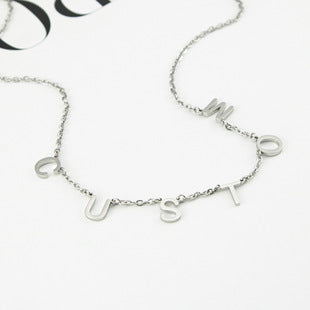Personalized 26 English letter name necklace clavicle chain - MERGE.DAY.1.FREESTYLE