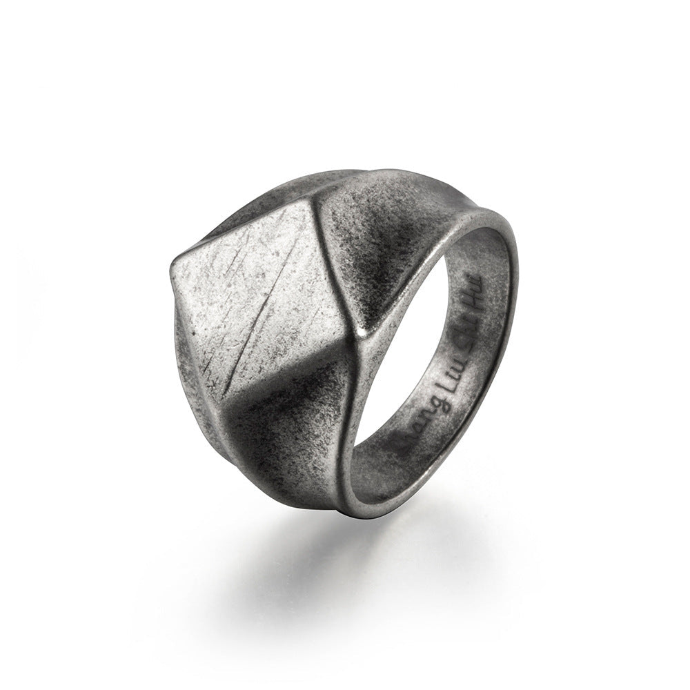Minimalist geometric square diamond-shaped retro rings - MERGE.DAY.1.FREESTYLE