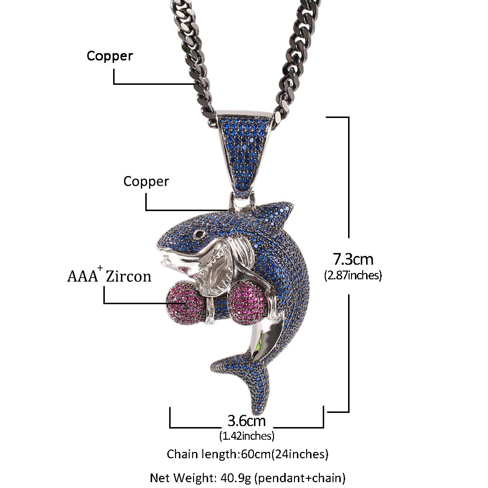 Boxing Shark Necklace Versatile Personality Hip Hop Cuban Chain - MERGE.DAY.1.FREESTYLE