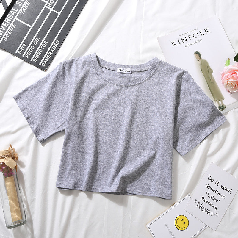 Loose solid color versatile short student T-shirt - MERGE.DAY.1.FREESTYLE