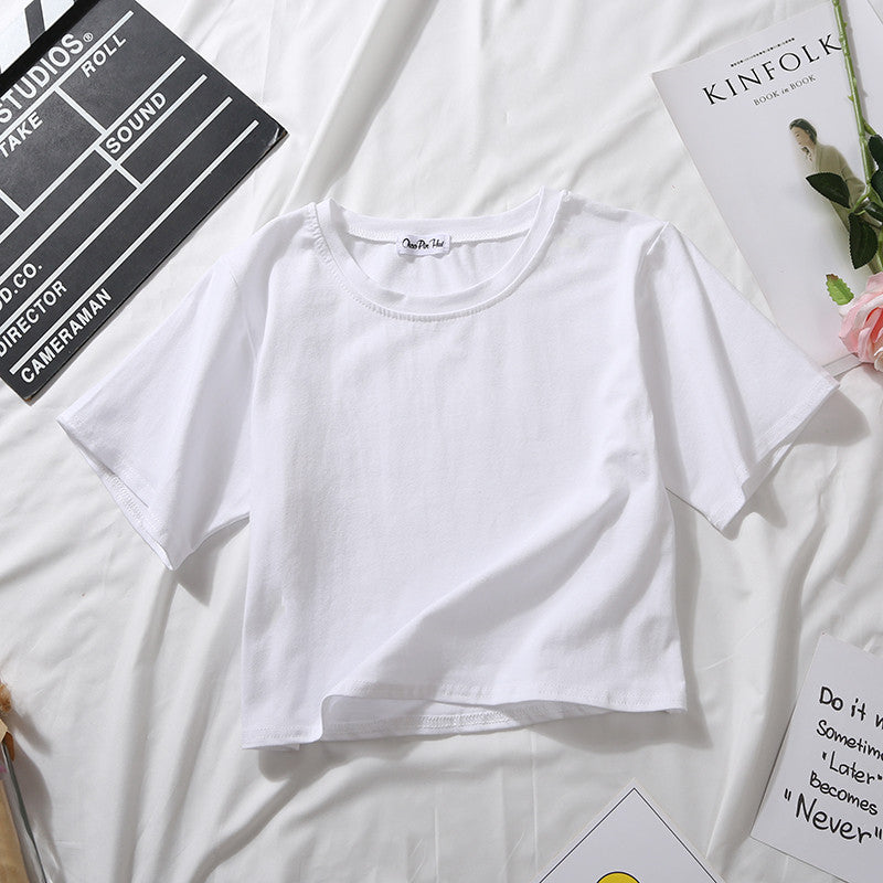 Loose solid color versatile short student T-shirt - MERGE.DAY.1.FREESTYLE