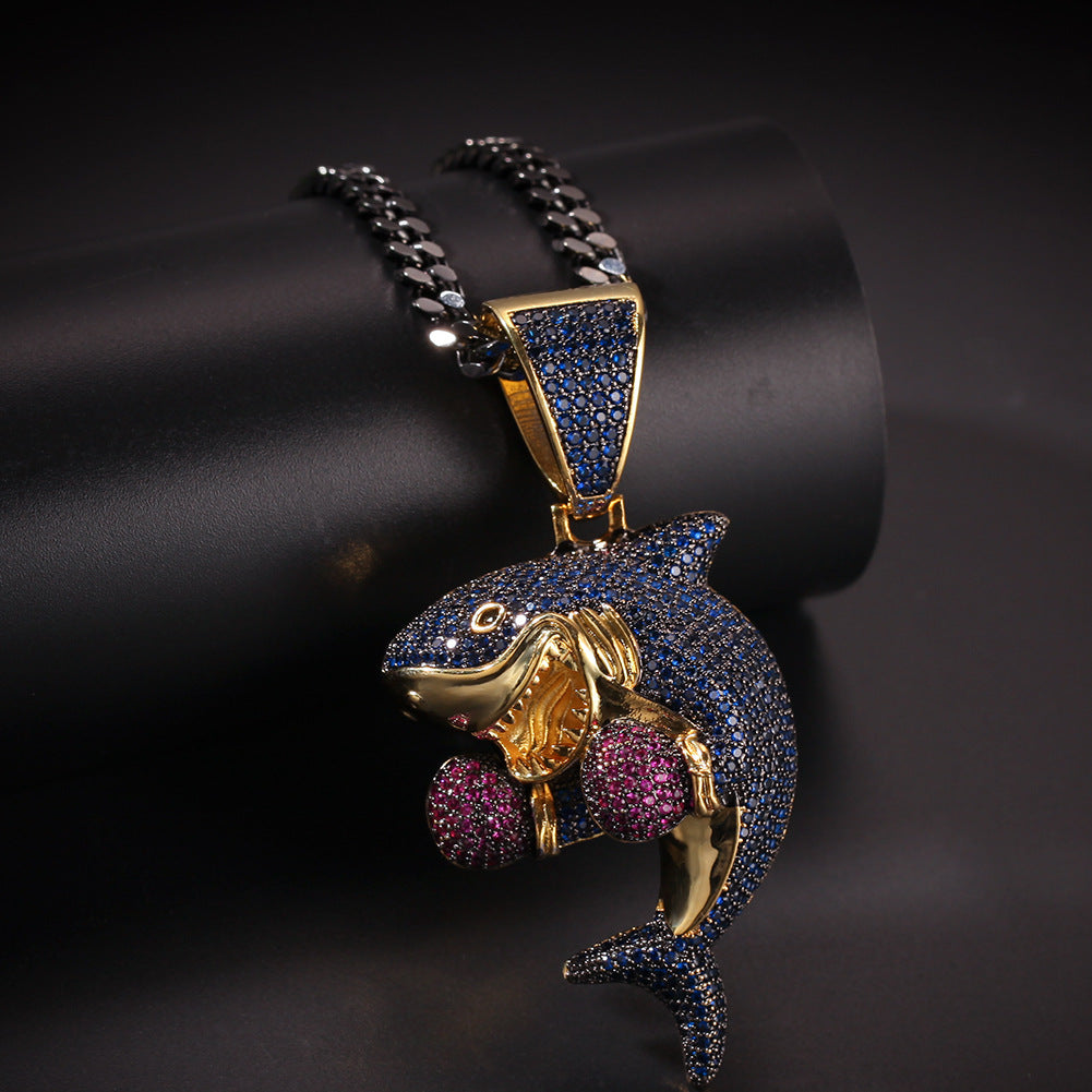 Boxing Shark Necklace Versatile Personality Hip Hop Cuban Chain - MERGE.DAY.1.FREESTYLE