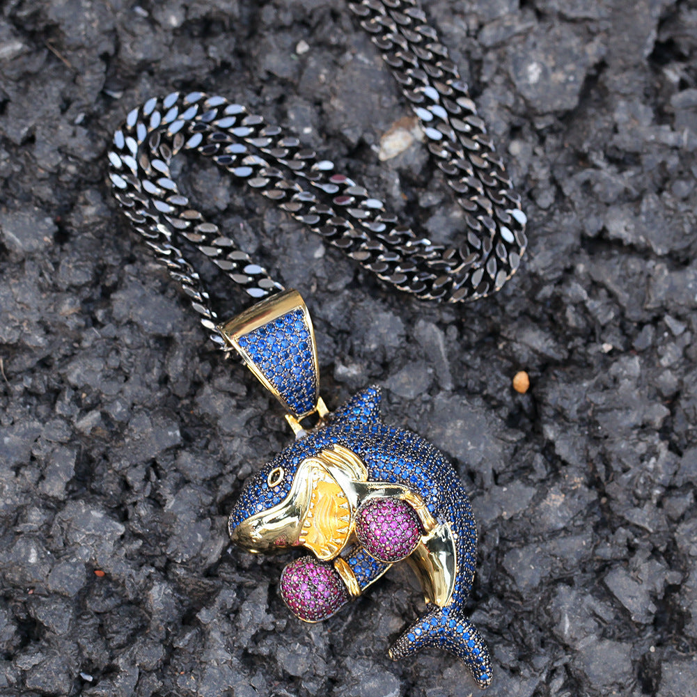 Boxing Shark Necklace Versatile Personality Hip Hop Cuban Chain - MERGE.DAY.1.FREESTYLE