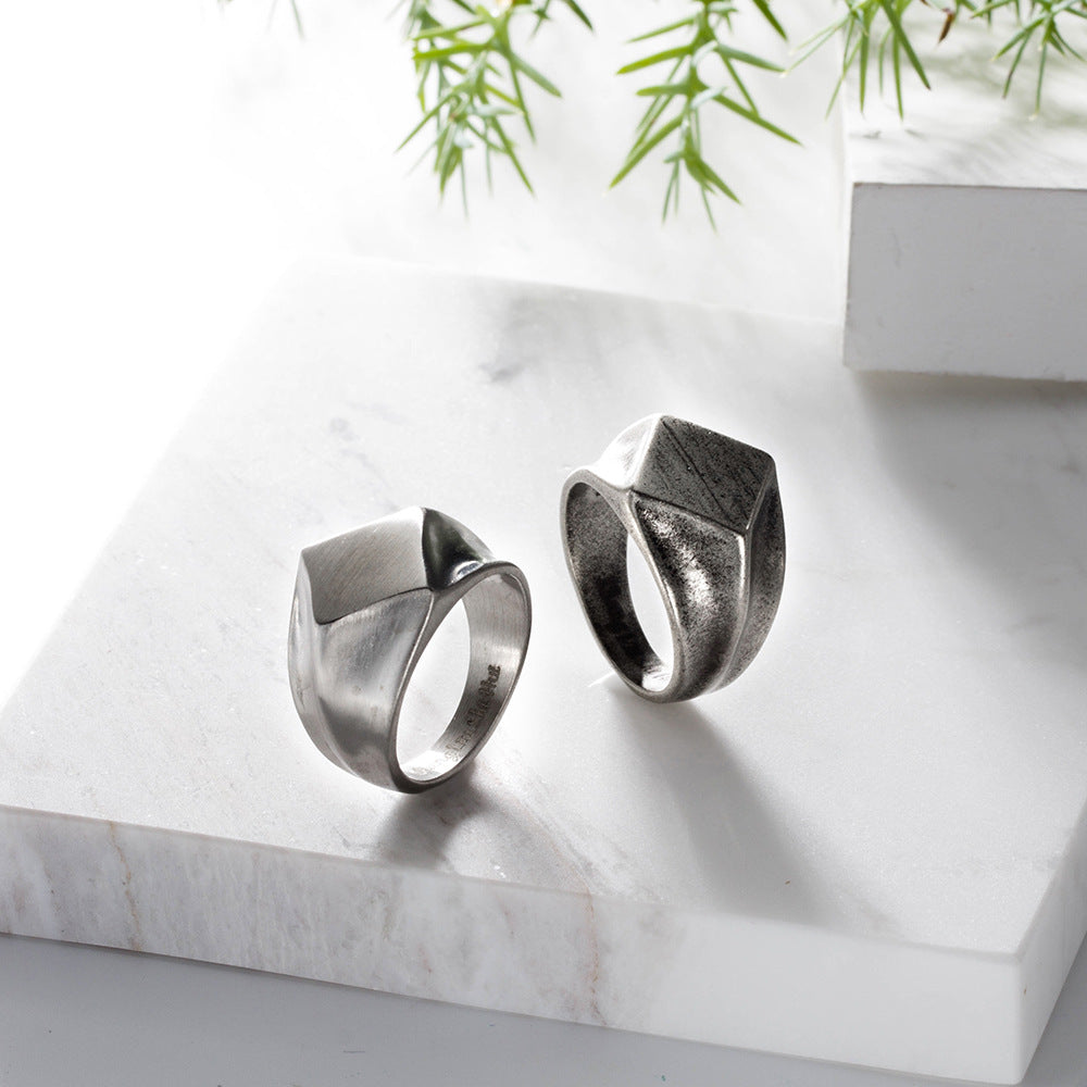 Minimalist geometric square diamond-shaped retro rings - MERGE.DAY.1.FREESTYLE
