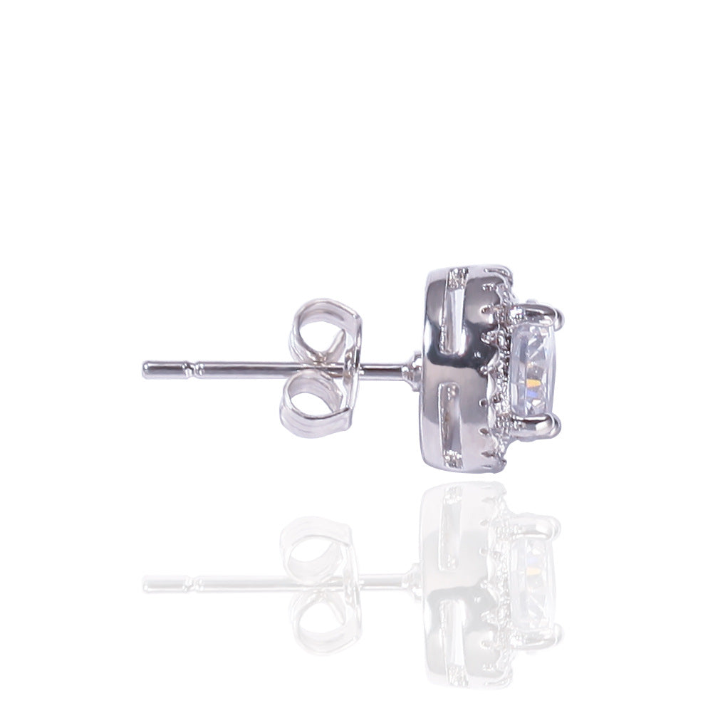 Hip Hop Four-Prong Black Zircon Earrings - MERGE.DAY.1.FREESTYLE