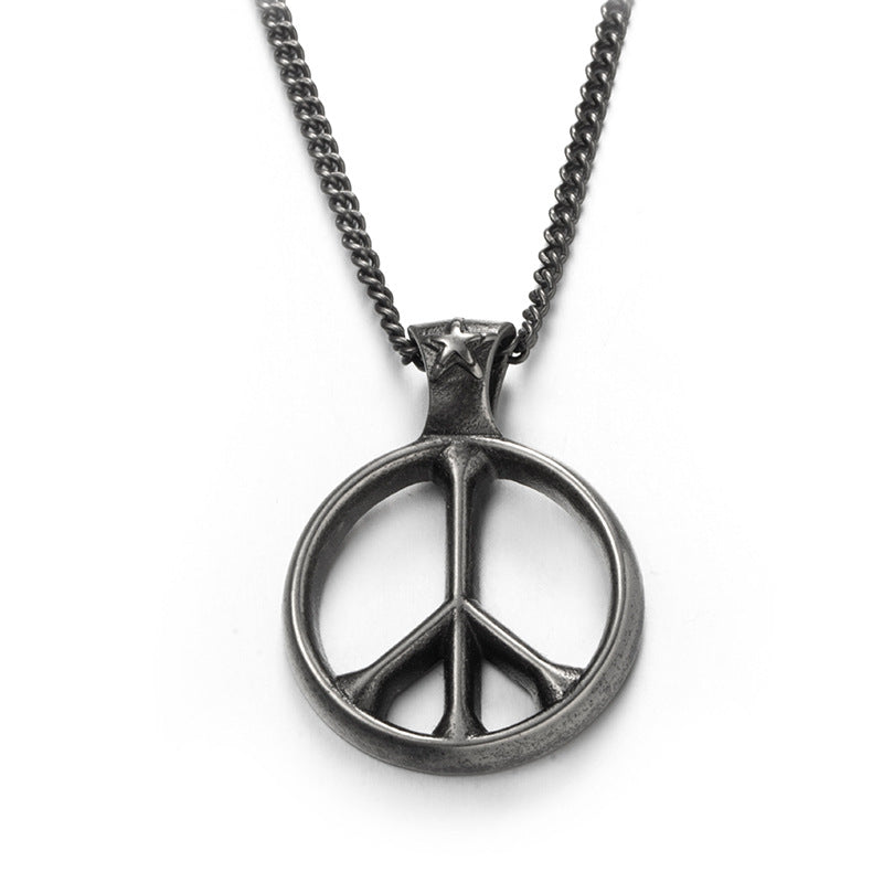 Stainless steel peace sign necklace - MERGE.DAY.1.FREESTYLE