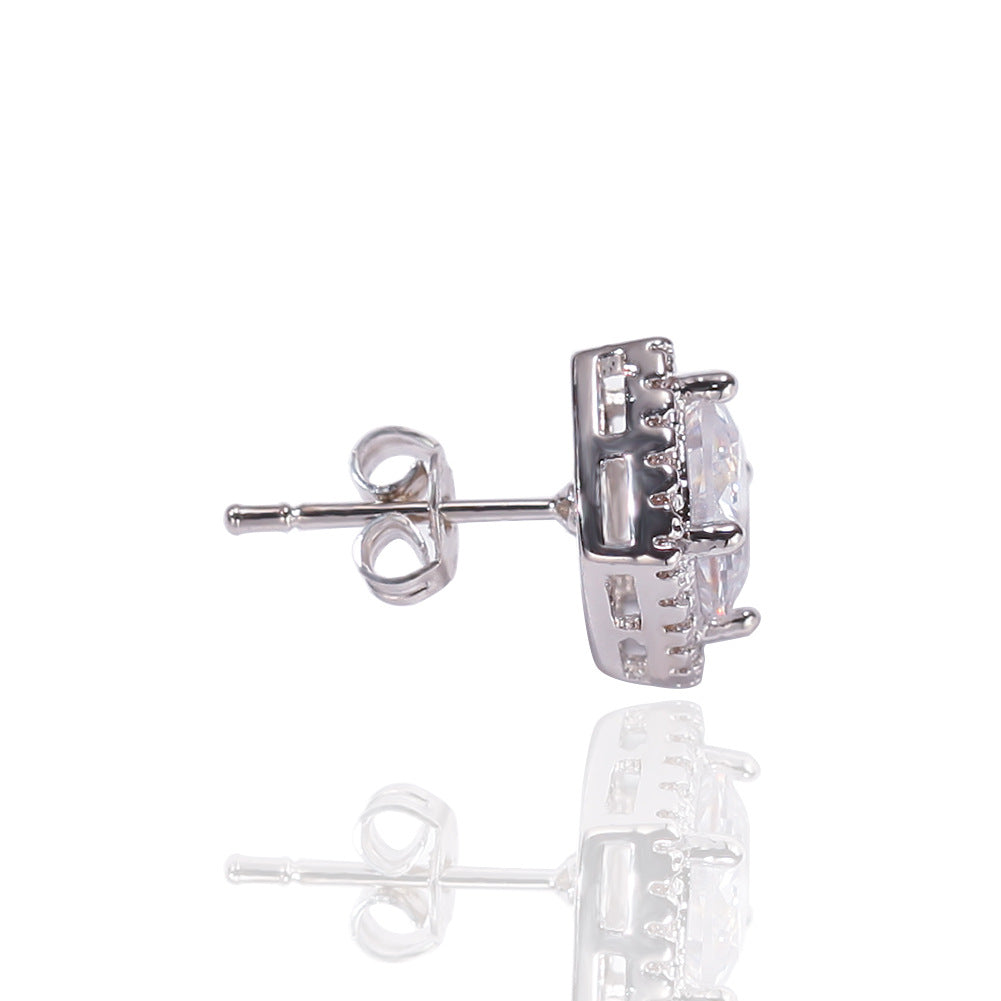 Hip Hop Four-Prong Black Zircon Earrings - MERGE.DAY.1.FREESTYLE