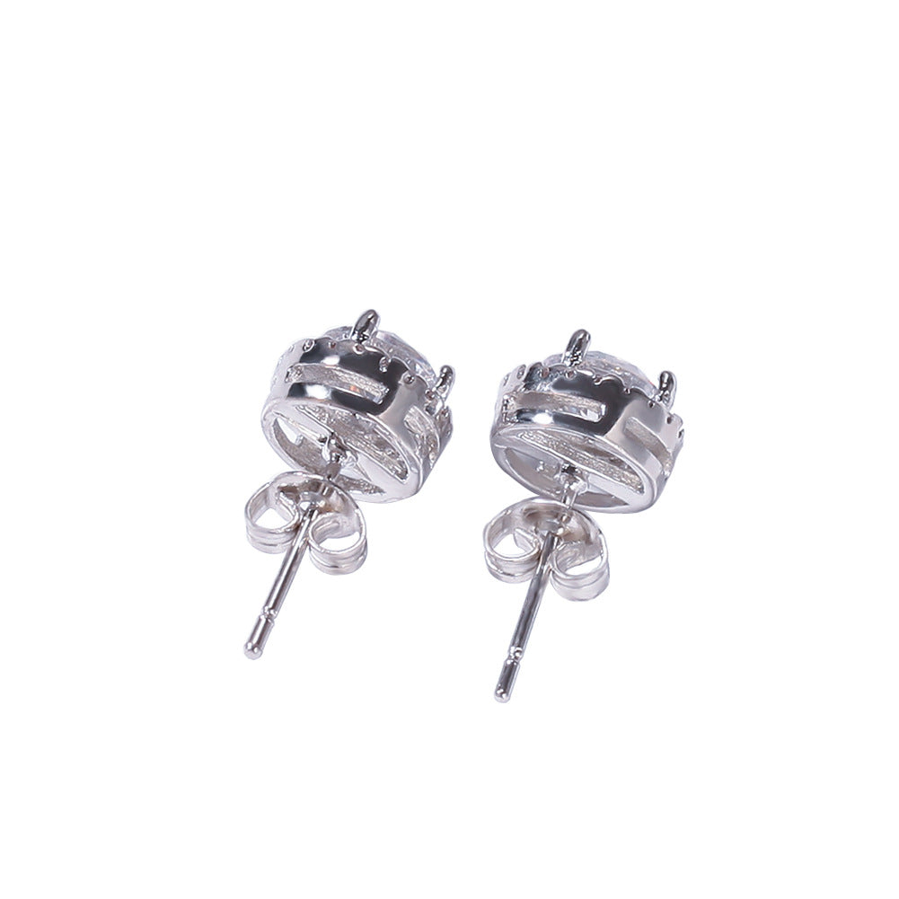 Hip Hop Four-Prong Black Zircon Earrings - MERGE.DAY.1.FREESTYLE