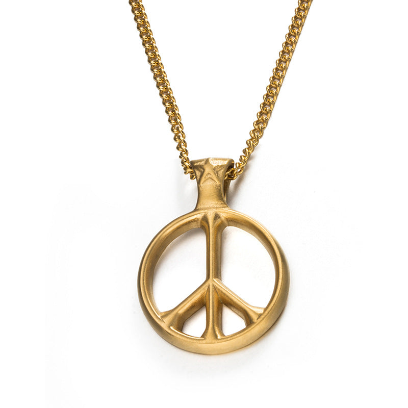 Stainless steel peace sign necklace - MERGE.DAY.1.FREESTYLE