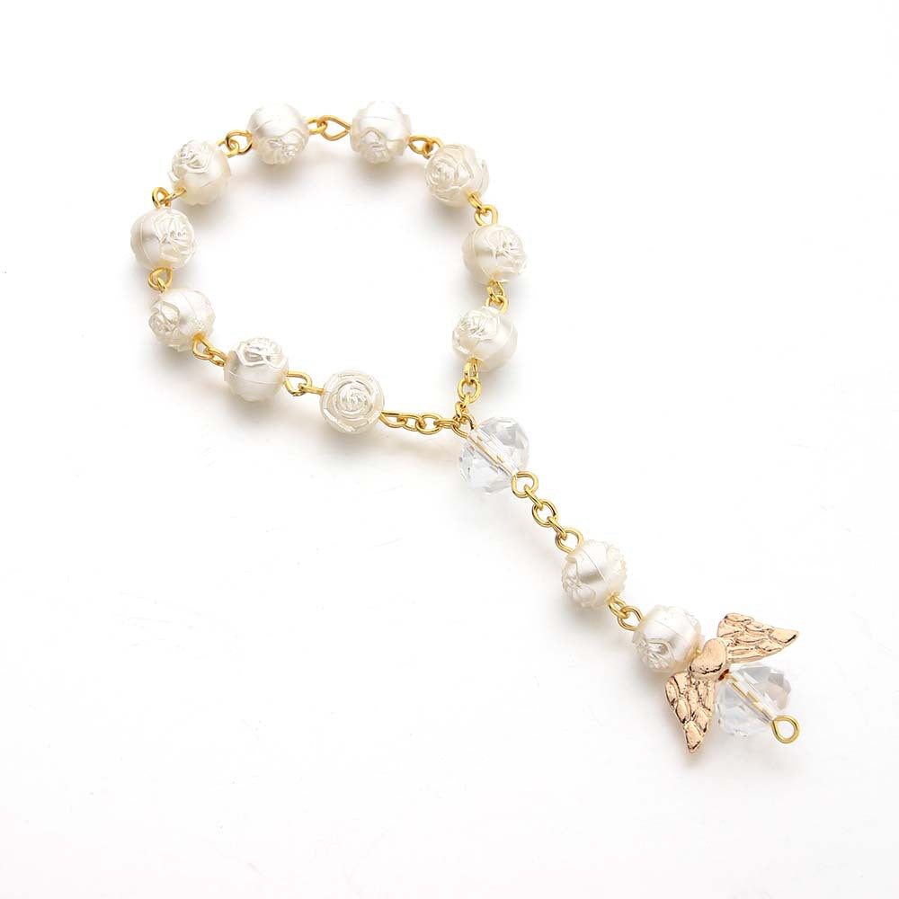 rosary love angel wings bracelet - MERGE.DAY.1.FREESTYLE