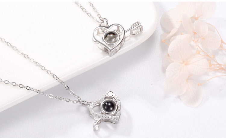 Cupid's Arrow Lover couples necklaces Photo Projection Magnetic Necklace - MERGE.DAY.1.FREESTYLE