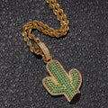 Hip-hop solid cactus zircon-encrusted pendant - MERGE.DAY.1.FREESTYLE