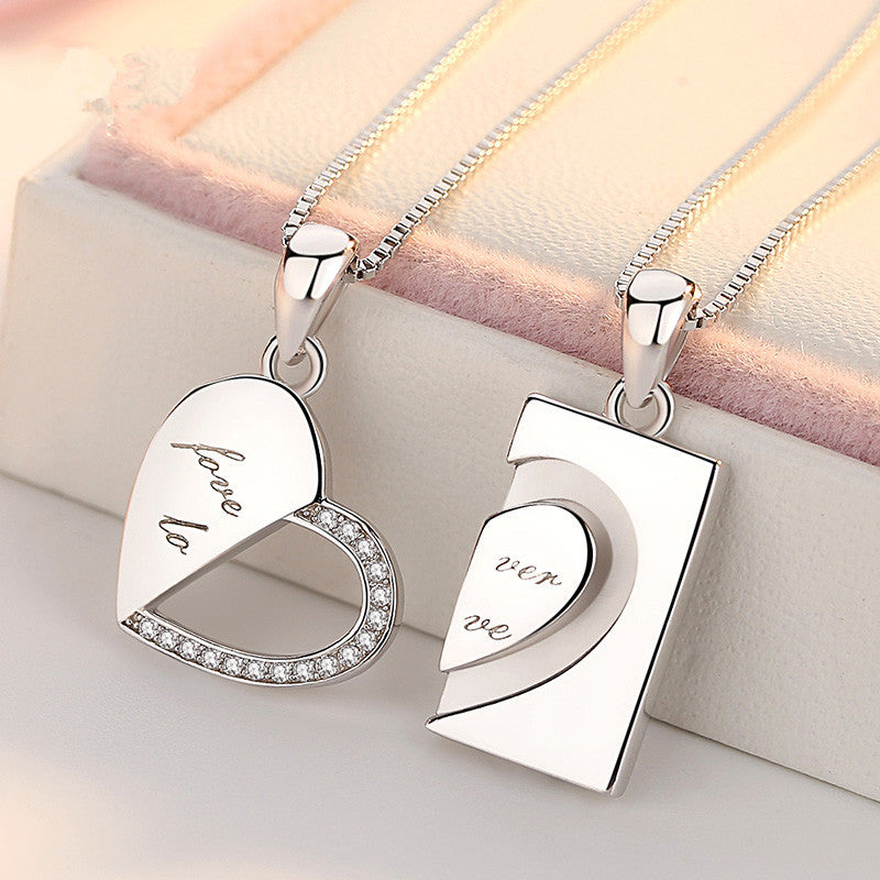 Love interlocking couple necklace - MERGE.DAY.1.FREESTYLE