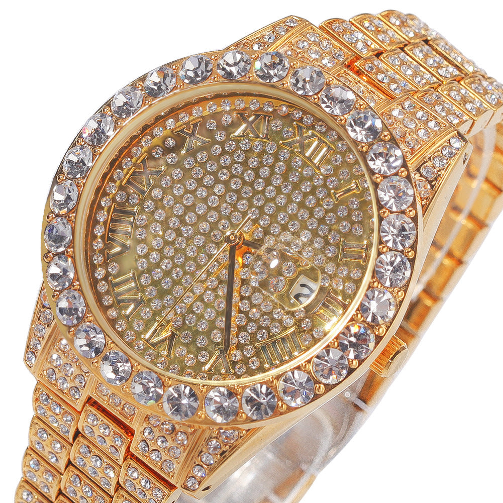 Hip-hop full-diamond waterproof quartz watches - MERGE.DAY.1.FREESTYLE