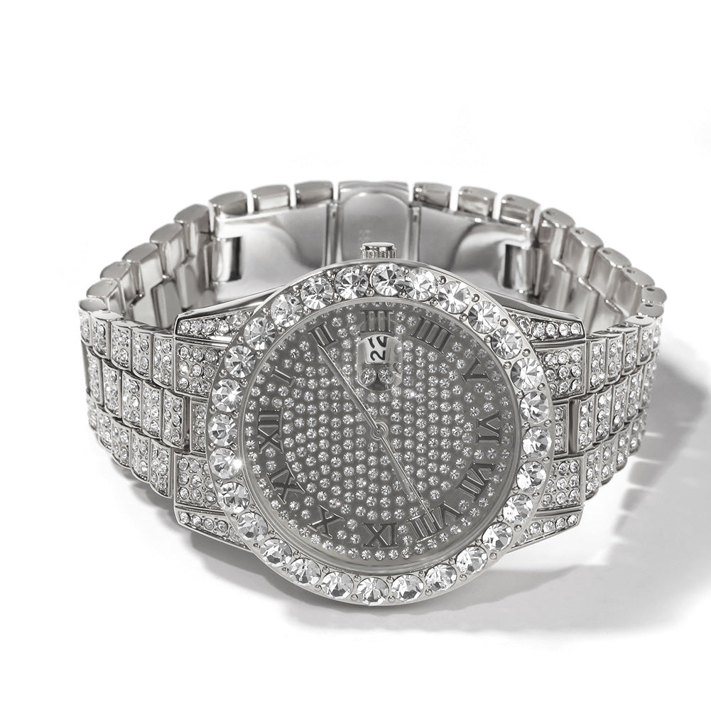 Hip-hop full-diamond waterproof quartz watches - MERGE.DAY.1.FREESTYLE