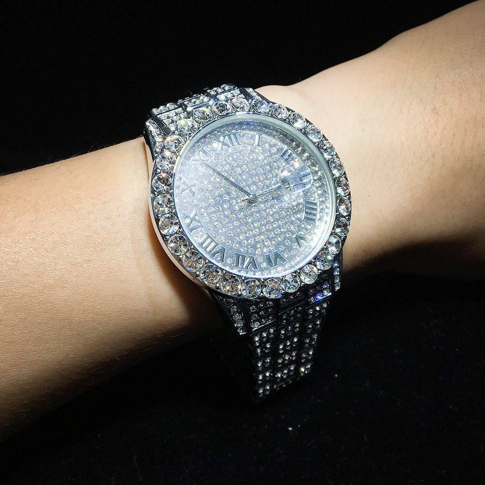 Hip-hop full-diamond waterproof quartz watches - MERGE.DAY.1.FREESTYLE