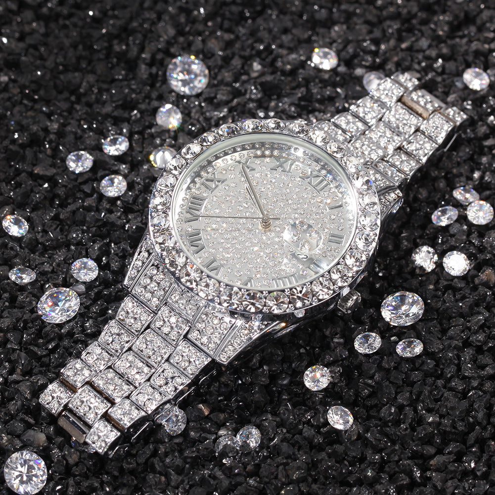 Hip-hop full-diamond waterproof quartz watches - MERGE.DAY.1.FREESTYLE