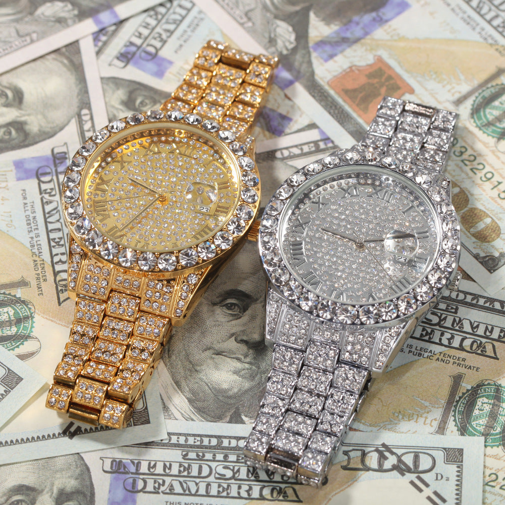 Hip-hop full-diamond waterproof quartz watches - MERGE.DAY.1.FREESTYLE