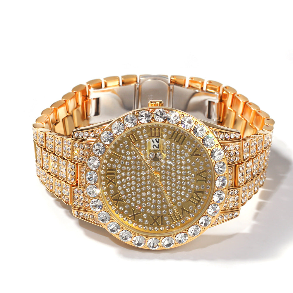 Hip-hop full-diamond waterproof quartz watches - MERGE.DAY.1.FREESTYLE