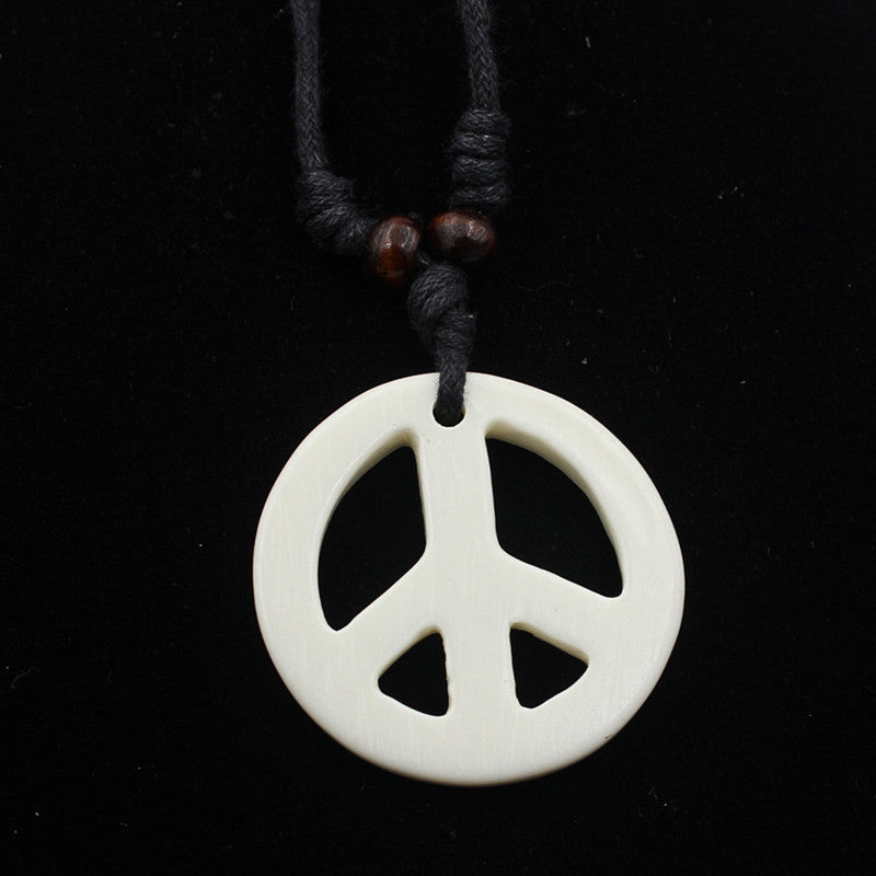 Resin Peace Sign Necklace - MERGE.DAY.1.FREESTYLE