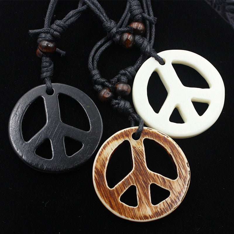 Resin Peace Sign Necklace - MERGE.DAY.1.FREESTYLE