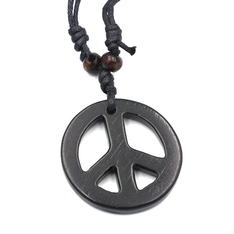 Resin Peace Sign Necklace - MERGE.DAY.1.FREESTYLE