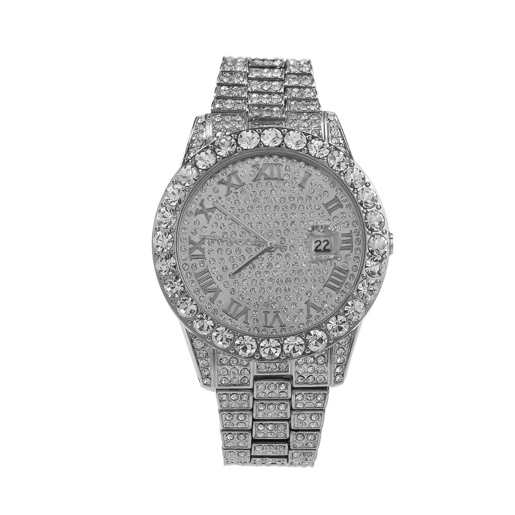 Hip-hop full-diamond waterproof quartz watches - MERGE.DAY.1.FREESTYLE