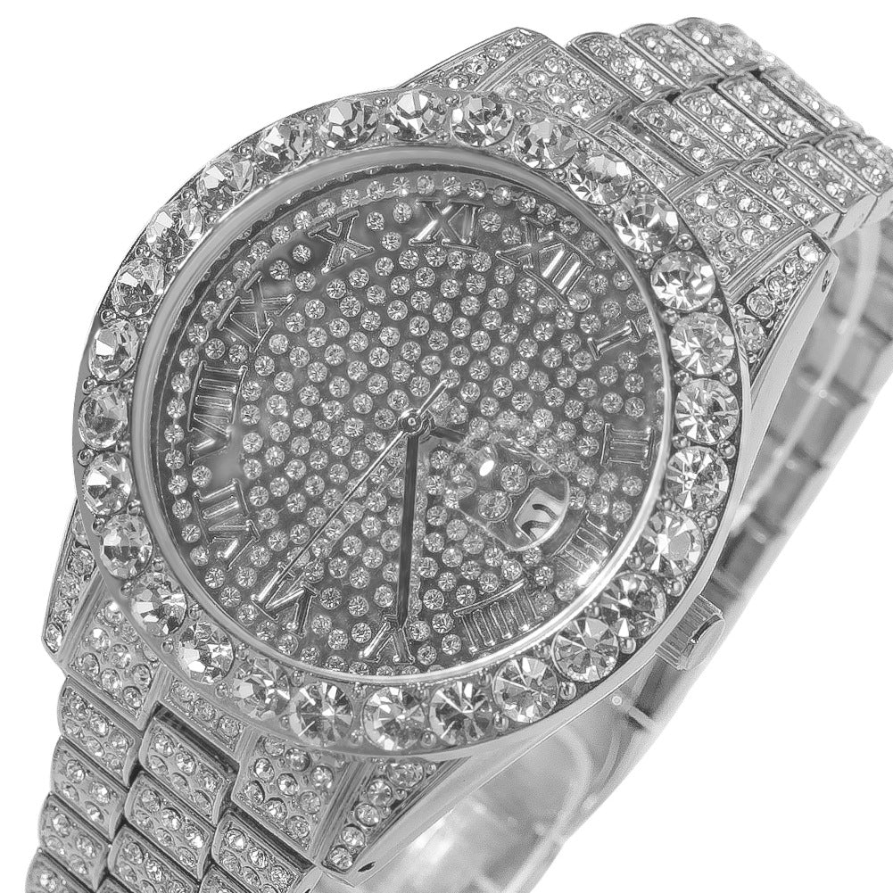 Hip-hop full-diamond waterproof quartz watches - MERGE.DAY.1.FREESTYLE