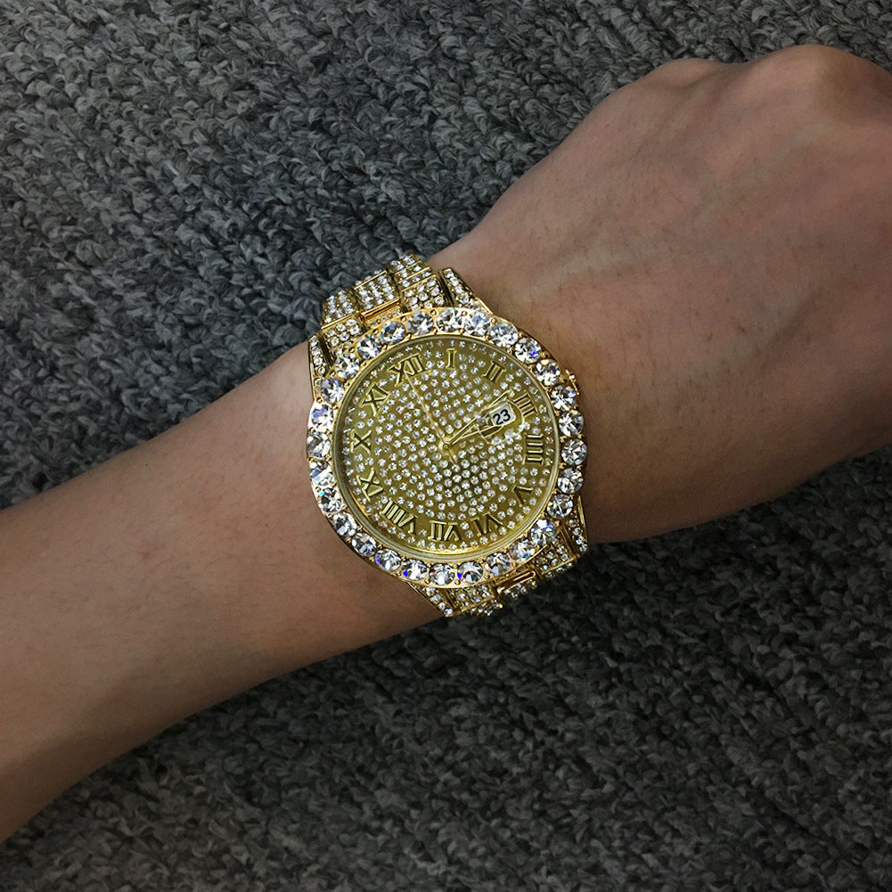 Hip-hop full-diamond waterproof quartz watches - MERGE.DAY.1.FREESTYLE