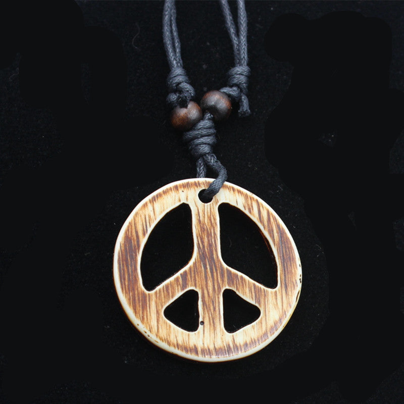 Resin Peace Sign Necklace - MERGE.DAY.1.FREESTYLE