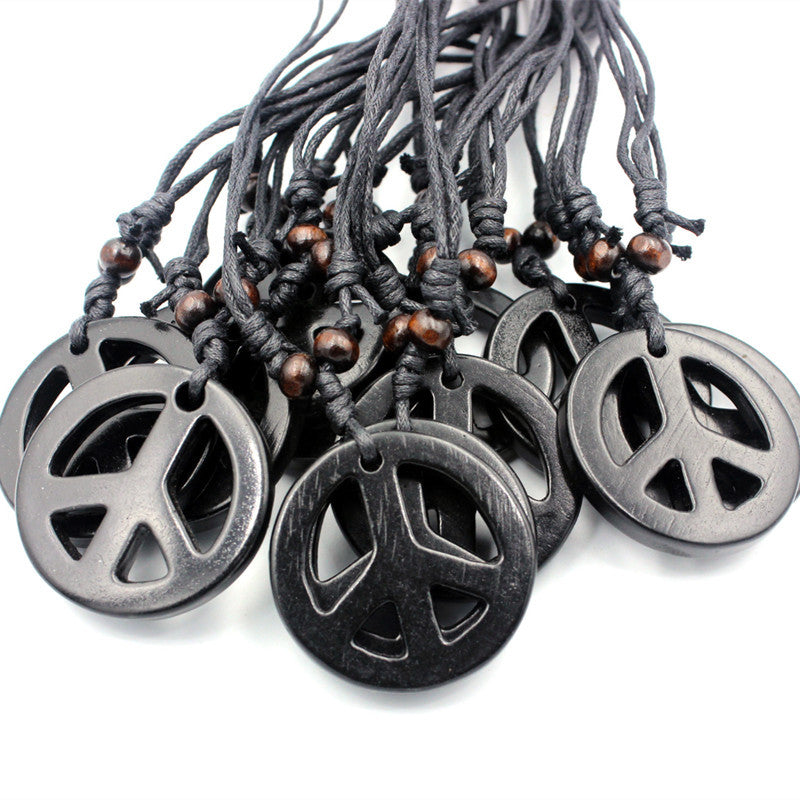 Resin Peace Sign Necklace - MERGE.DAY.1.FREESTYLE