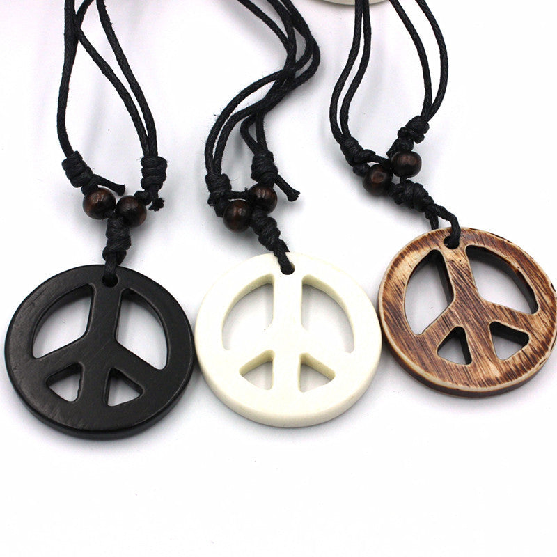 Resin Peace Sign Necklace - MERGE.DAY.1.FREESTYLE