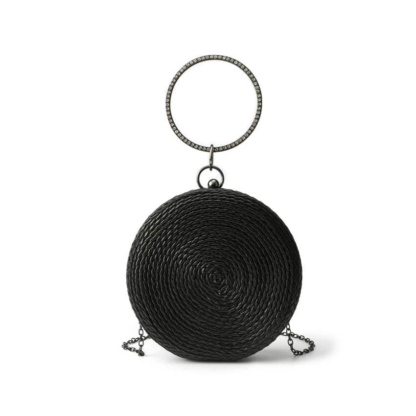 Round pure hand-woven crossbody clutch bag - MERGE.DAY.1.FREESTYLE
