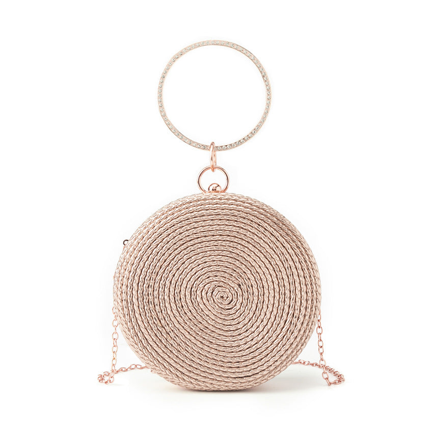 Round pure hand-woven crossbody clutch bag - MERGE.DAY.1.FREESTYLE