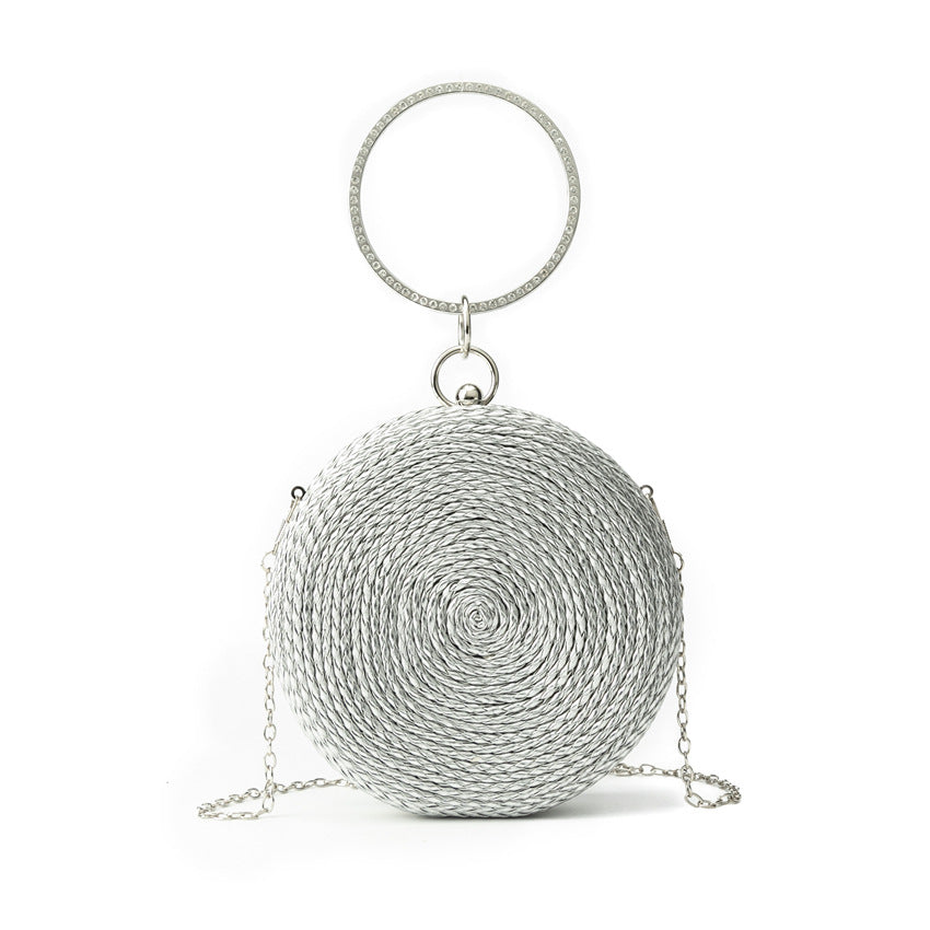 Round pure hand-woven crossbody clutch bag - MERGE.DAY.1.FREESTYLE