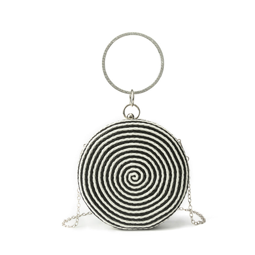 Round pure hand-woven crossbody clutch bag - MERGE.DAY.1.FREESTYLE