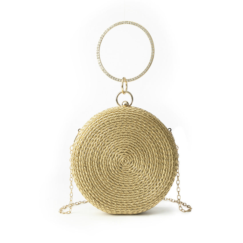 Round pure hand-woven crossbody clutch bag - MERGE.DAY.1.FREESTYLE