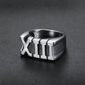 Stainless Steel Roman Numeral XIII Ring Set - MERGE.DAY.1.FREESTYLE