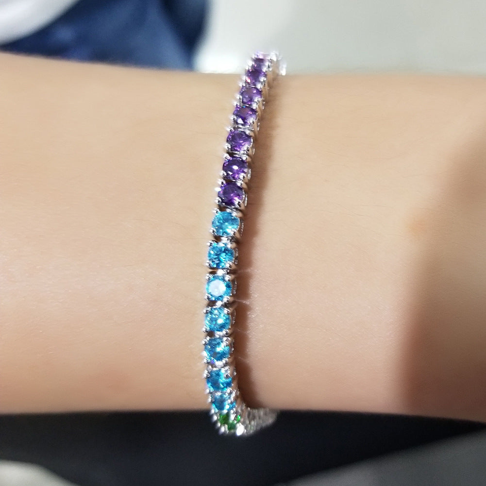 Hip-hop colored zircon tennis bracelets - MERGE.DAY.1.FREESTYLE