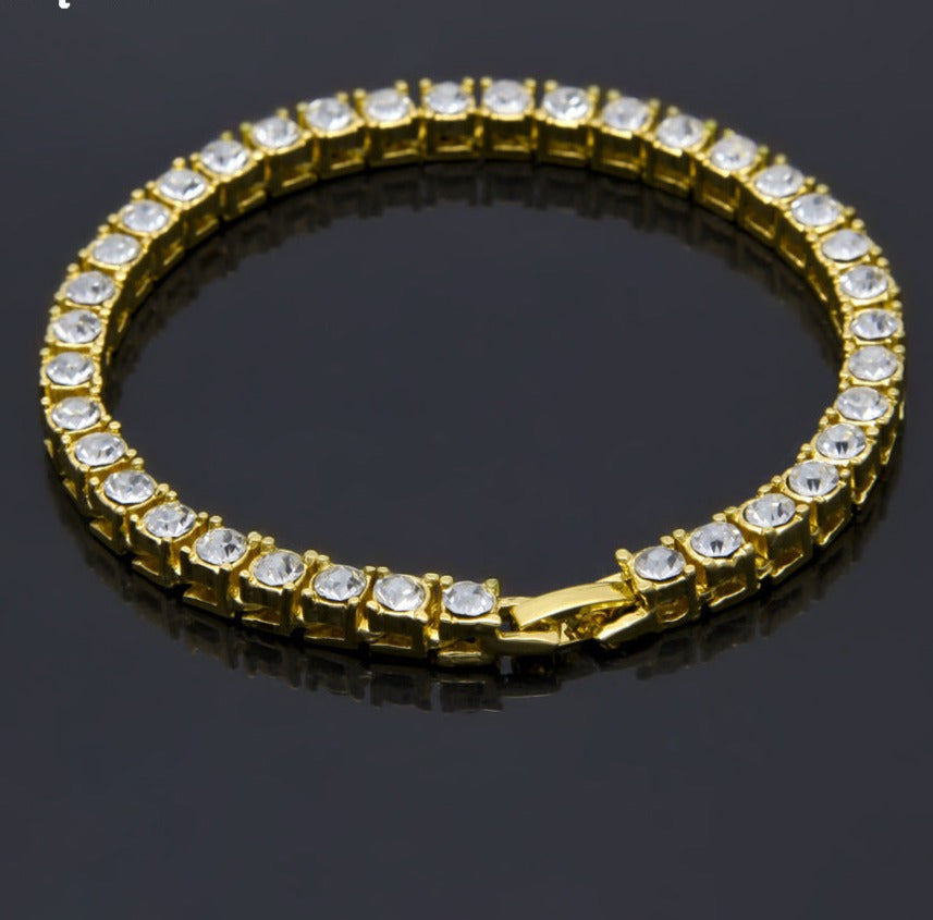 Hip Hop Jewelry Full Rhinestone 5mm Tennis Chain One Row Bracelet - MERGE.DAY.1.FREESTYLE