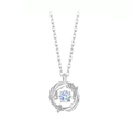 Silver Flash Necklace Feather Beating Heart Moonstone Necklace - MERGE.DAY.1.FREESTYLE