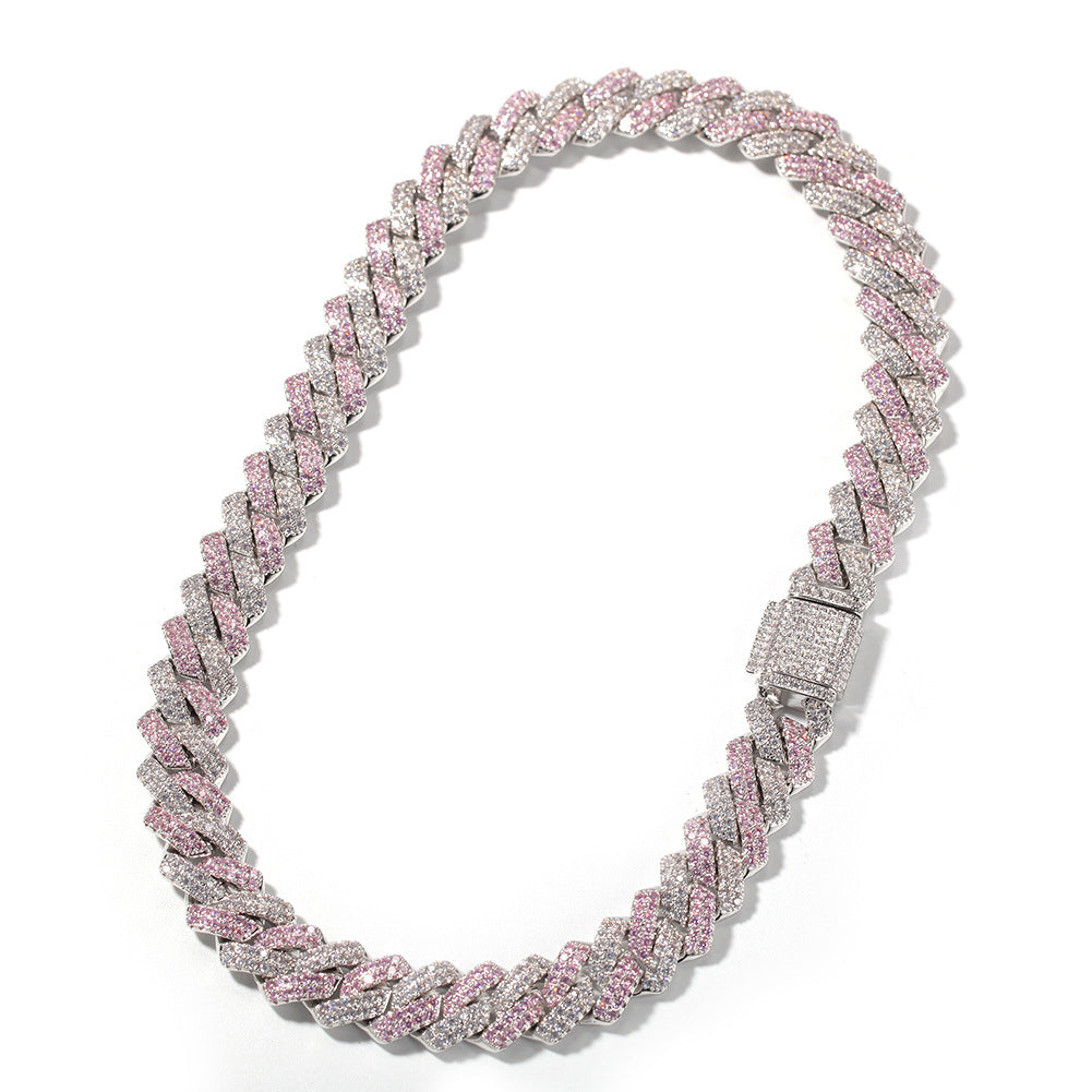 Hip-hop bar-style Cuban zircon-encrusted necklace - MERGE.DAY.1.FREESTYLE